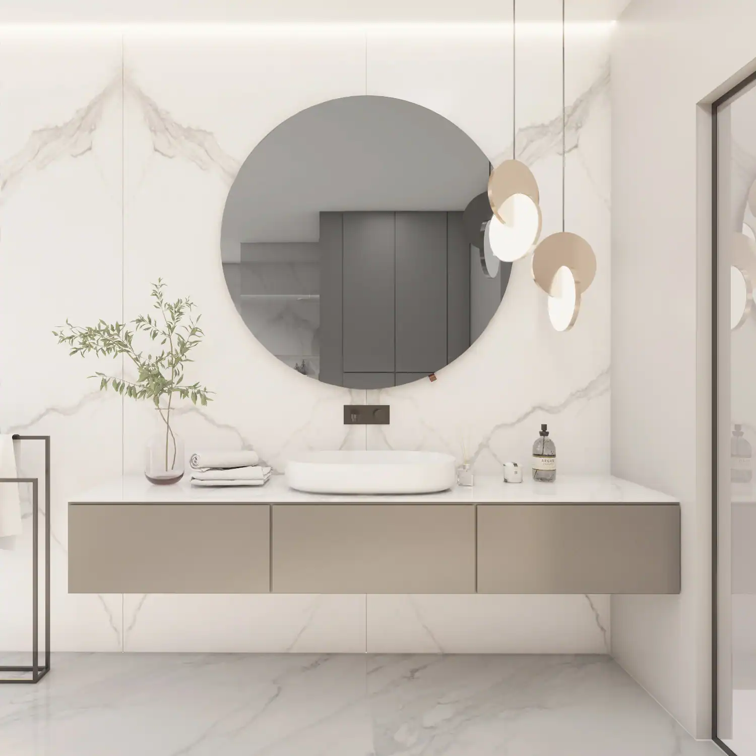 Lustro Clair z podświetleniem LED, idealne do łazienki, na wymiar, nowoczesny design.